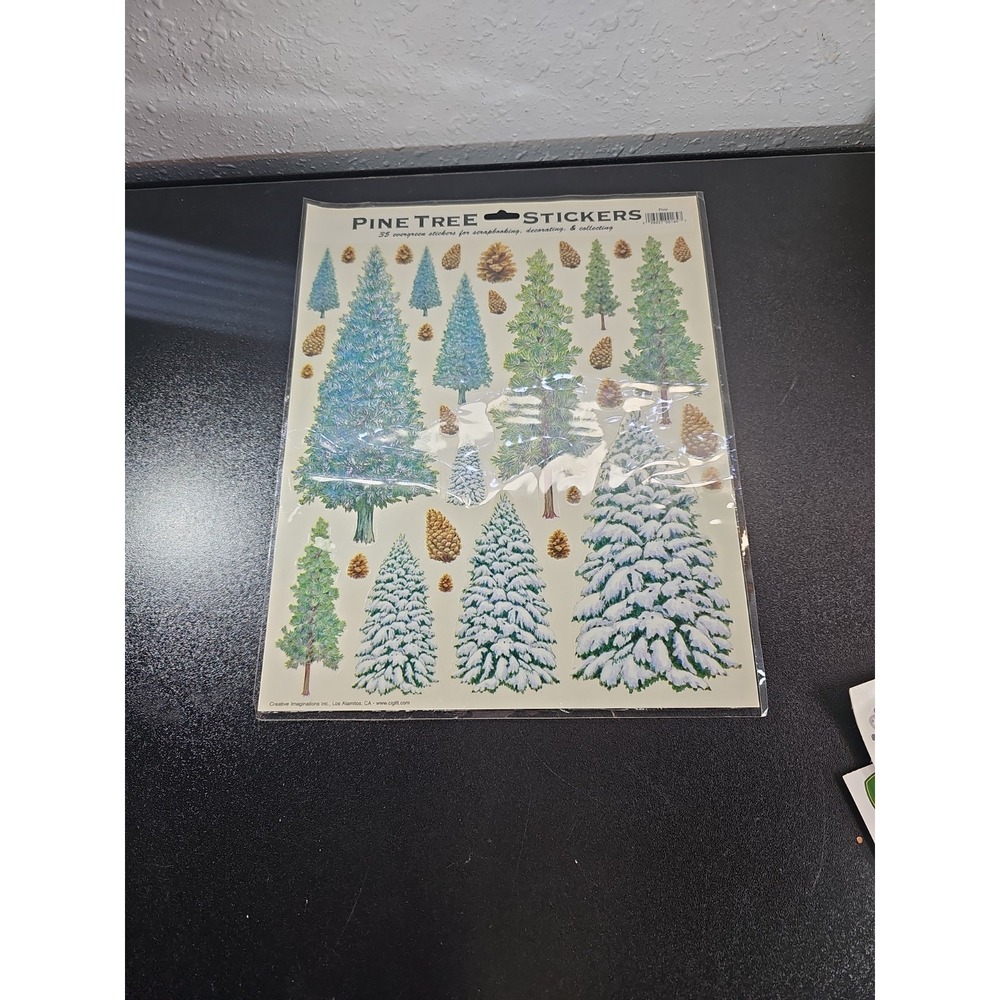 Winter Stickers Pine Trees‎ Creative Imaginations 8x10 Sheet Vintage Retired